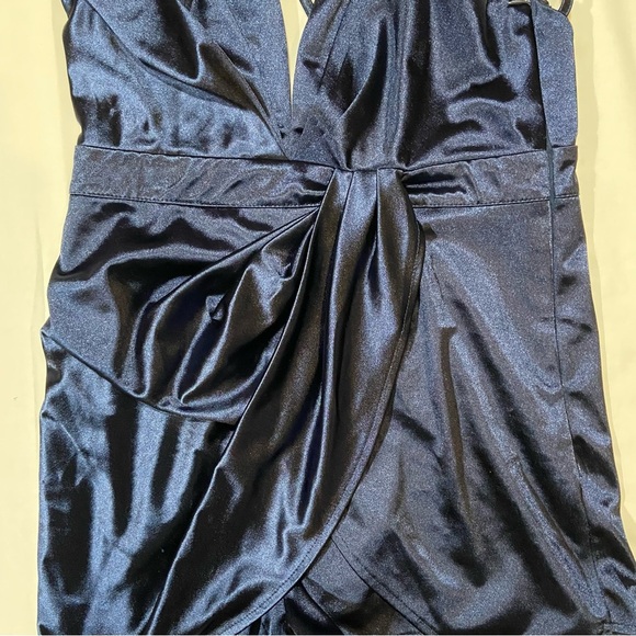 royal blue deep v-neck one piece shorts skort romper size Medium - Picture 8 of 12